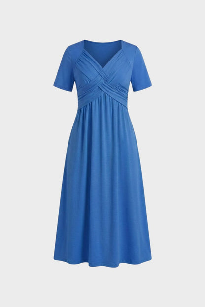 Damen Wickel Midikleid | Bauchweg