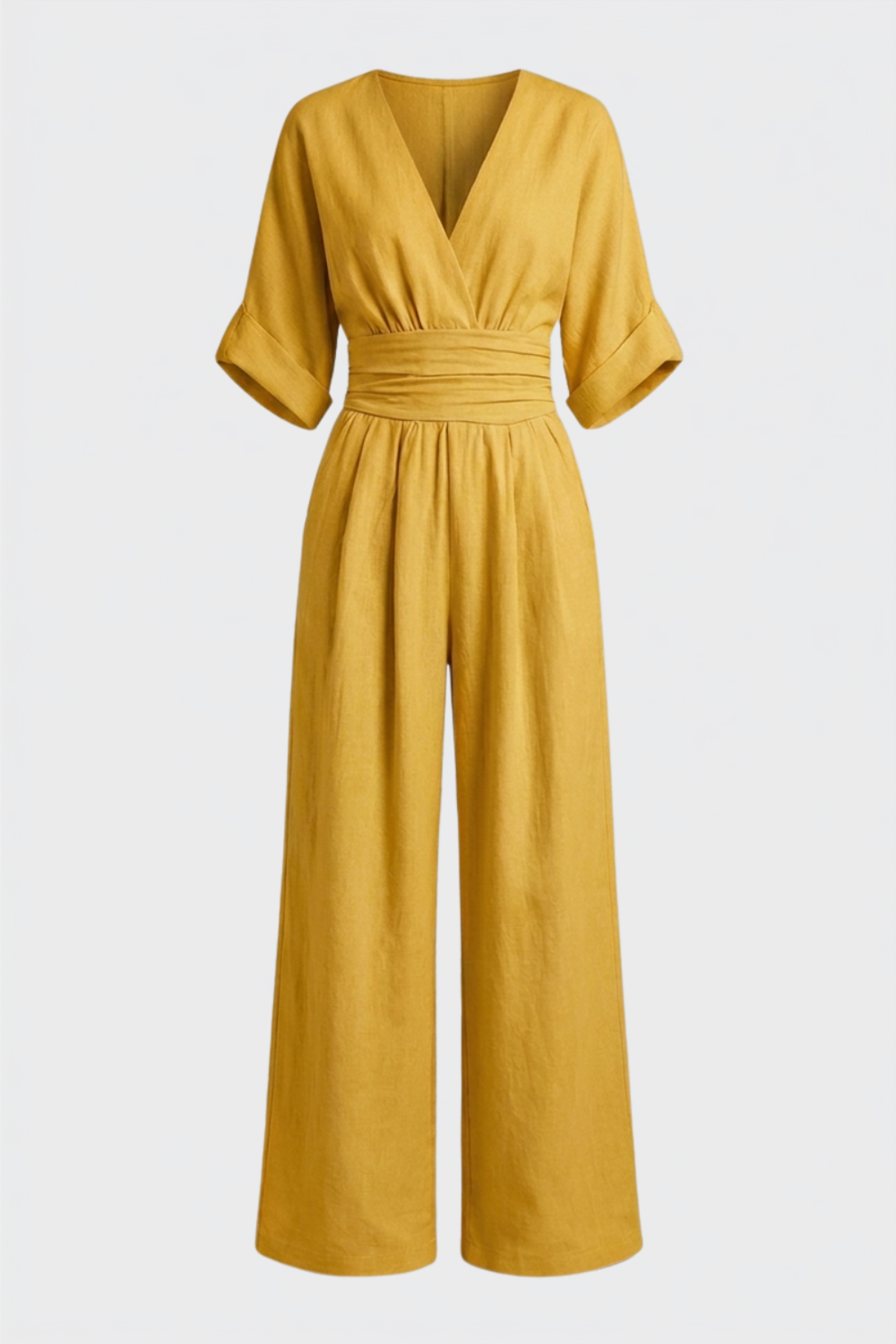 Damen Weites Jumpsuit | Wickel V-Ausschnitt