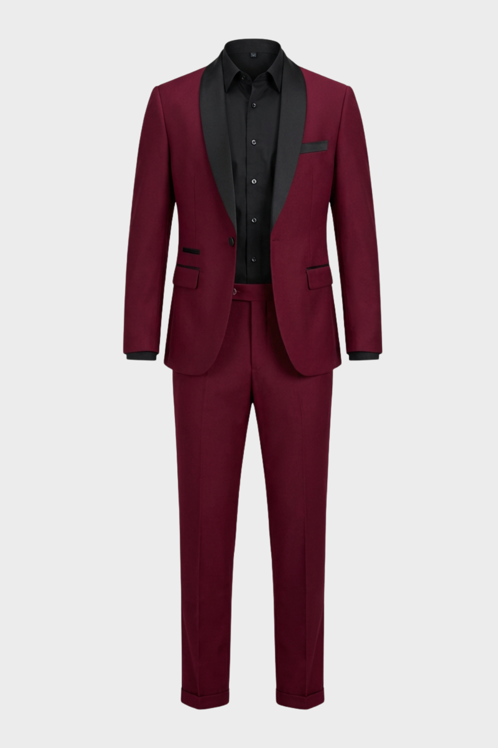 2-teiliger Smoking Herrenanzug Slim Fit – Satin-Schalkragen