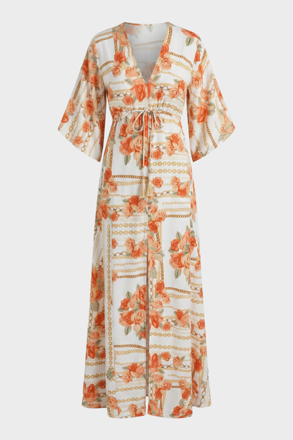 Damen Boho Maxikleid | Kimonoärmel