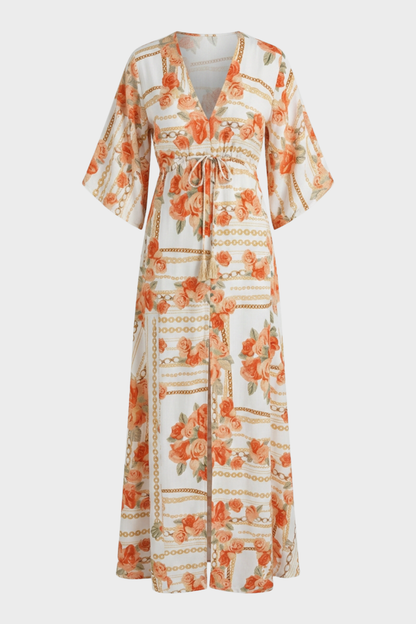 Damen Boho Maxikleid | Kimonoärmel