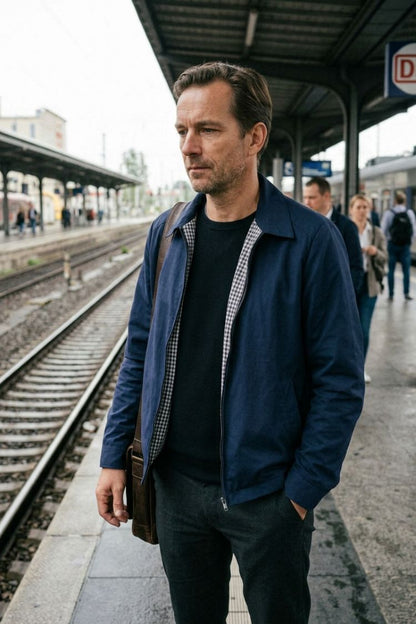 Herren Harrington-Jacke | Umlegekragen & Reißverschluss