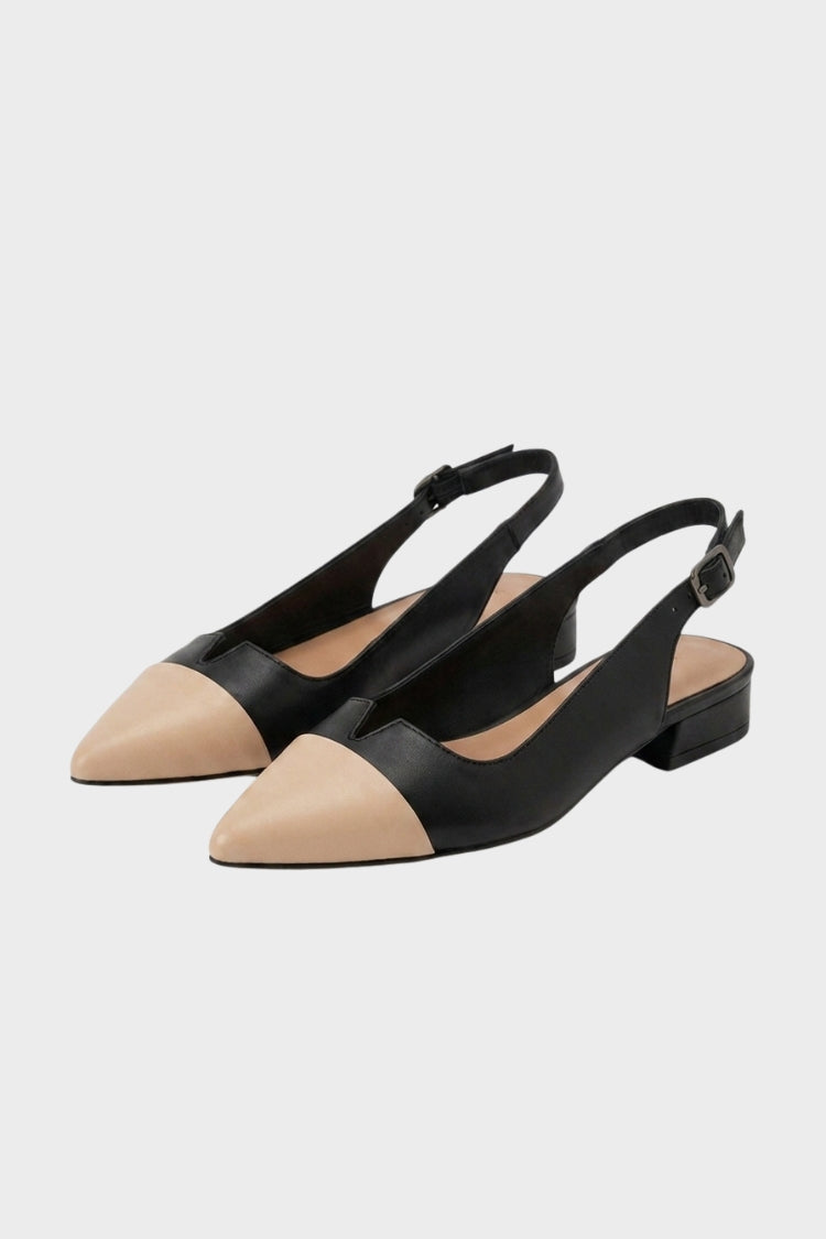 Damen Spitze Slingback-Pumps | Zweifarbige Vorderpartie