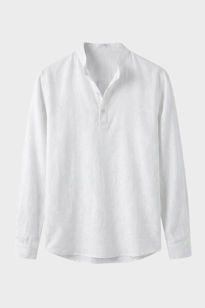 Herren Henley Langarmshirt | Stehkragen
