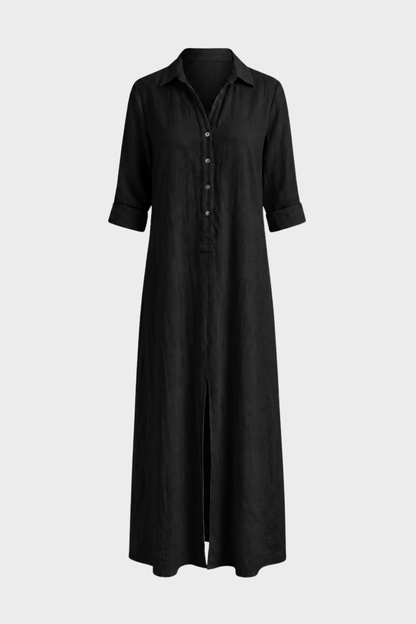 Damen Hemdblusenkleid | Maxi