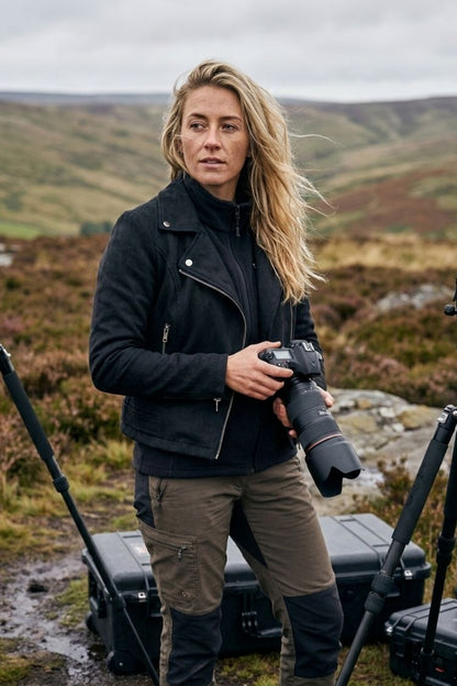 Lederjacke Damen Bikerjacke mit Reißverschluss