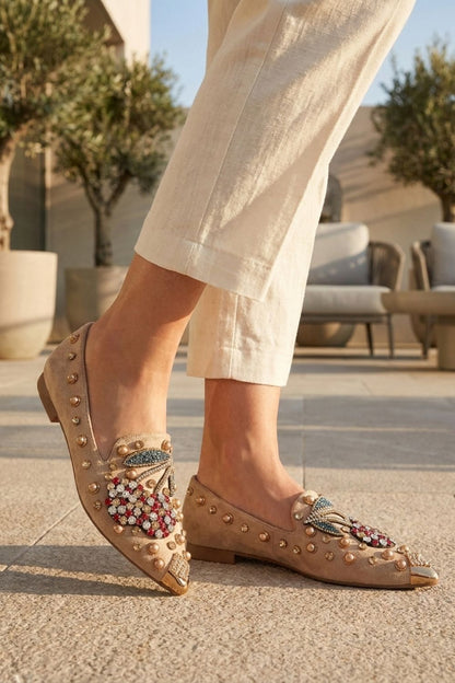 Damen Spitze Ballerinas | Strass