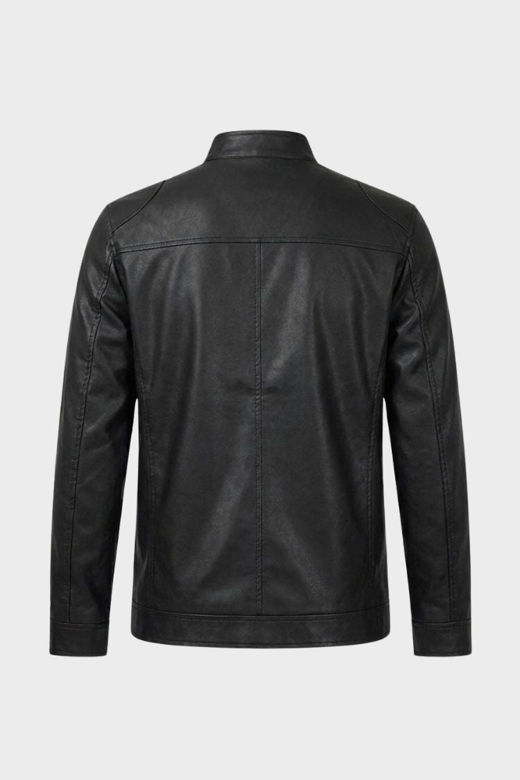 Herren Bikerjacke | Stehkragen & Reißverschlusstaschen