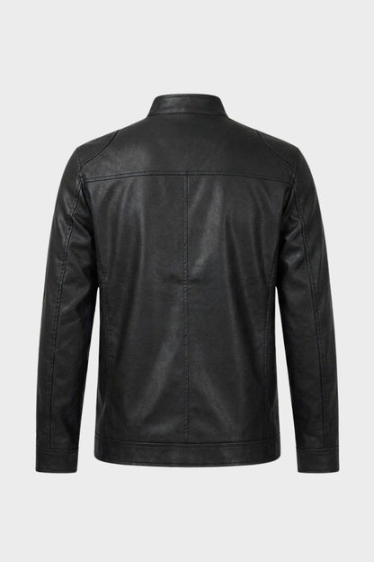 Herren Bikerjacke | Stehkragen & Reißverschlusstaschen
