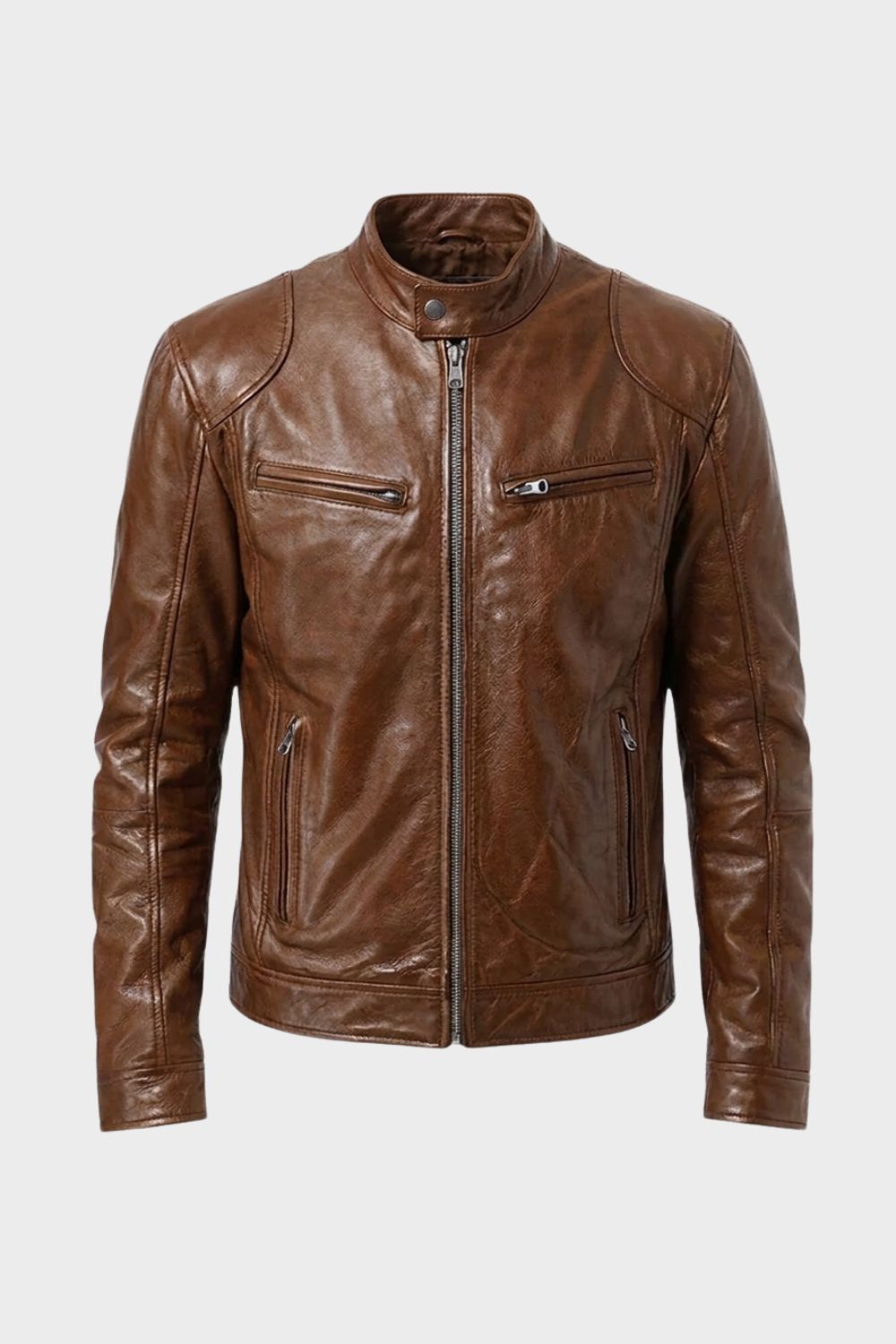 Herren Moto-Freizeitjacke | Stehkragen & Geradliniger Zipper