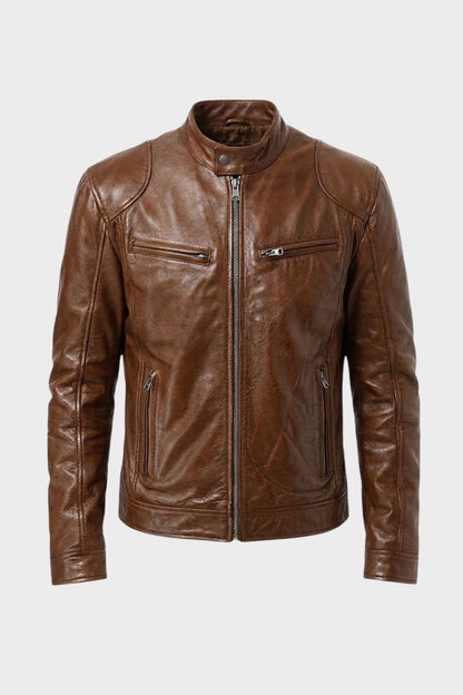 Herren Moto-Freizeitjacke | Stehkragen & Geradliniger Zipper