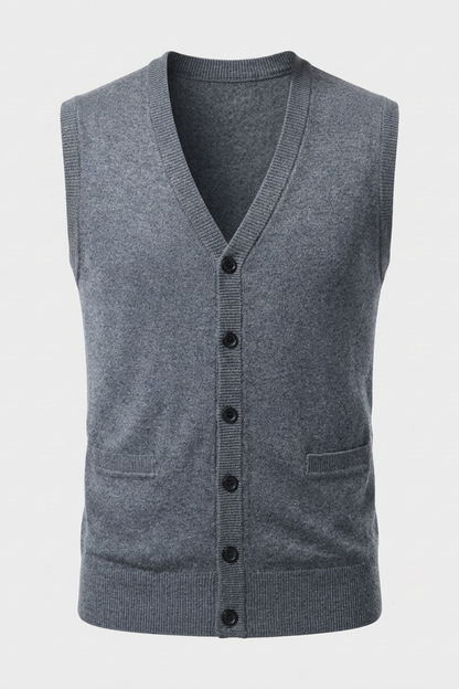 Strickweste Herren mit V-Ausschnitt und Knopfleiste