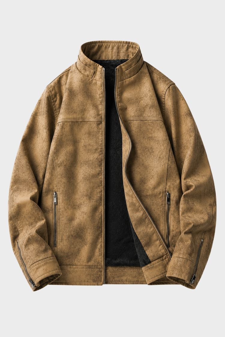 Herren Jacke mit Stehkragen und Reißverschluss