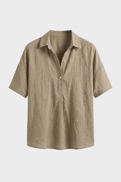 Damen Bluse mit Knopfleiste | Kurzarm