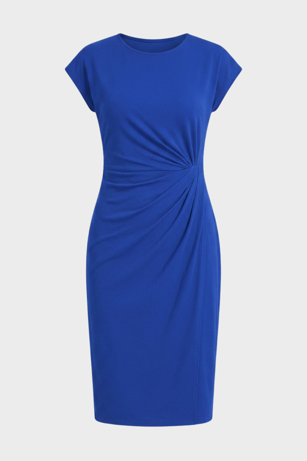 Damen Gerafftes Midikleid | Flügelärmel