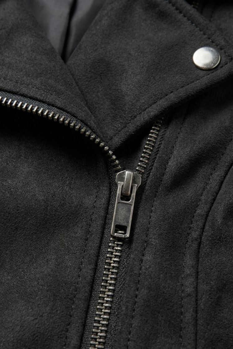 Lederjacke Damen Bikerjacke mit Reißverschluss