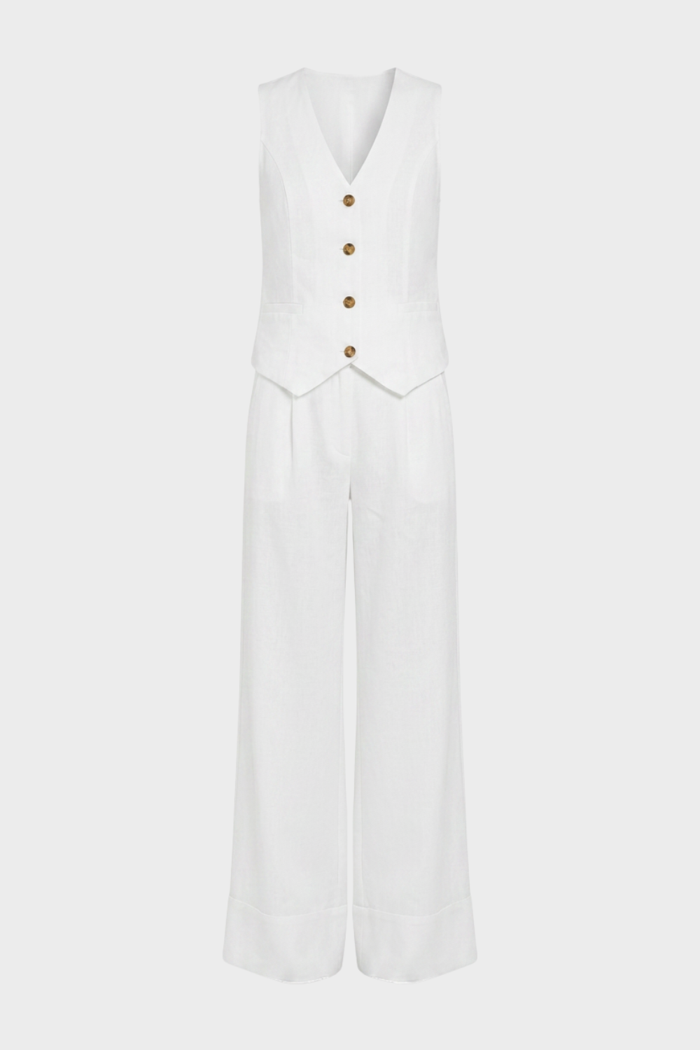 Damen Hosenanzug Set | Weste & Weite Hose