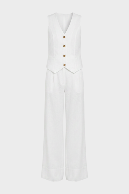 Damen Hosenanzug Set | Weste & Weite Hose