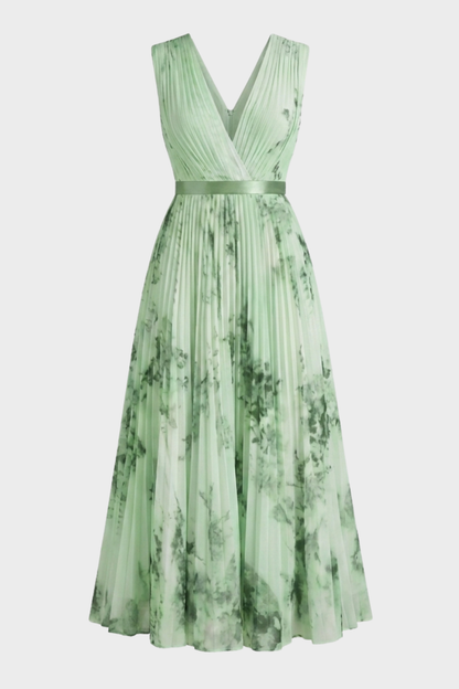 Damen Falten Maxikleid | Floral