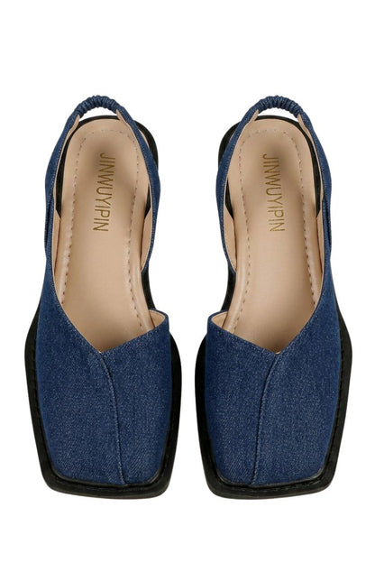 Damen Slingback Ballerinas | Eckige Zehenpartie
