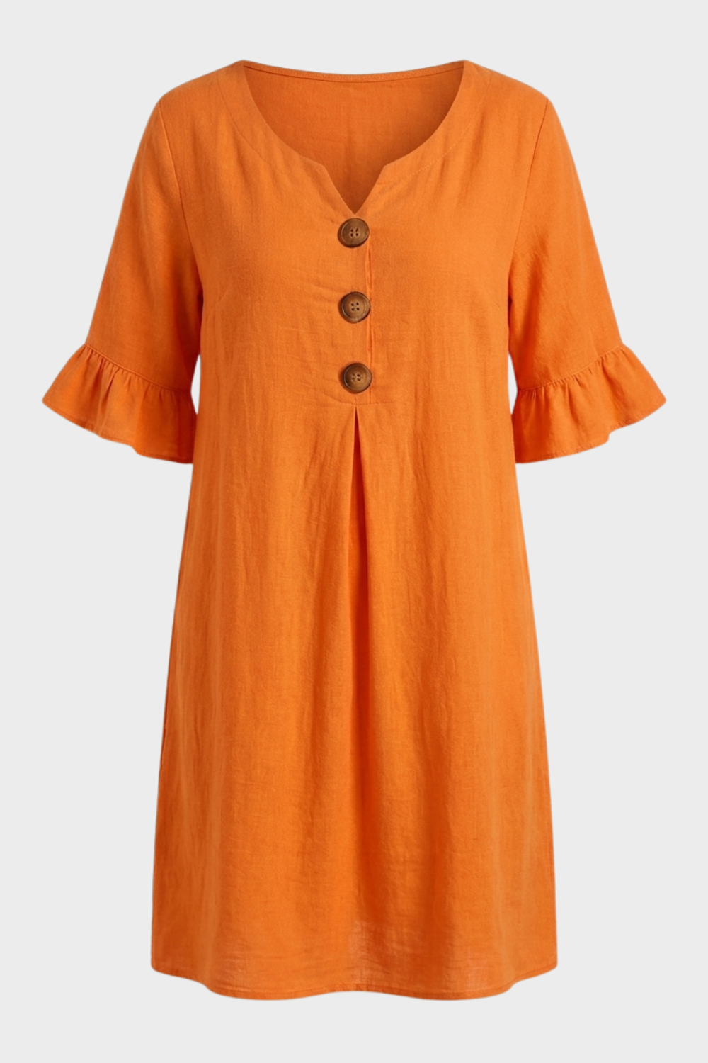 Damen Volant Sommerkleid | Knöpfe