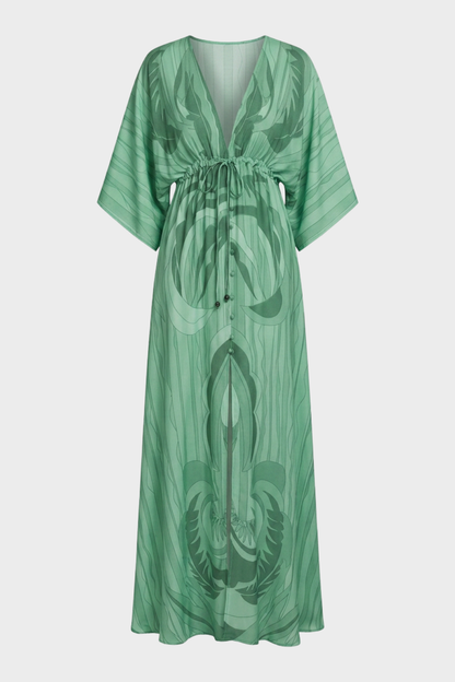 Damen Boho Maxikleid | Kimonoärmel