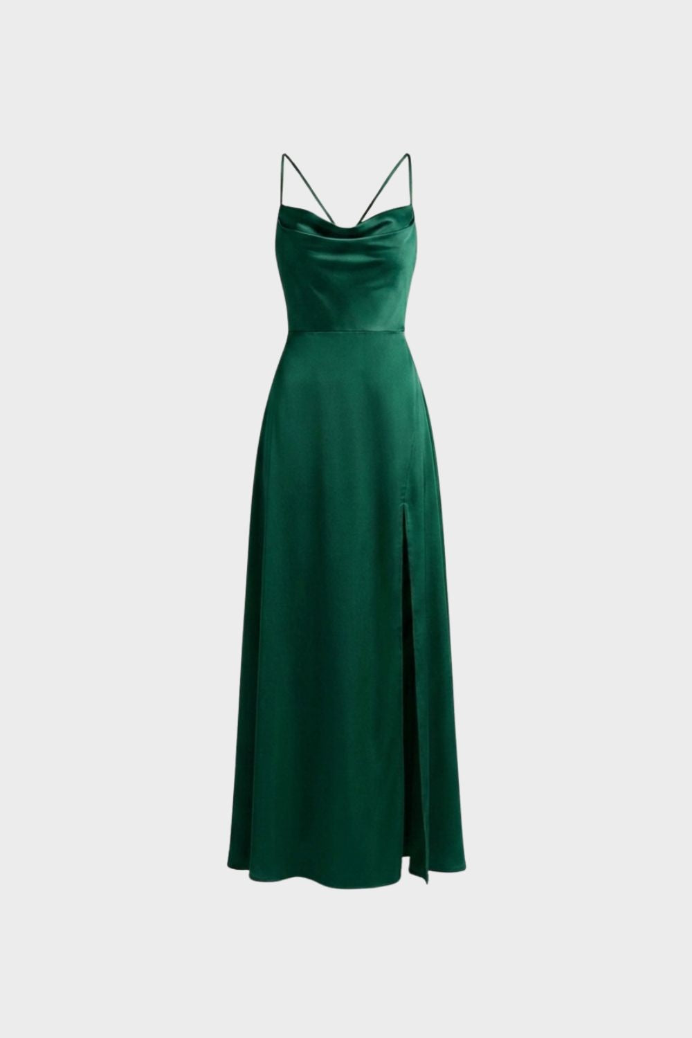 Damen Satin Abendkleid | Schlitz