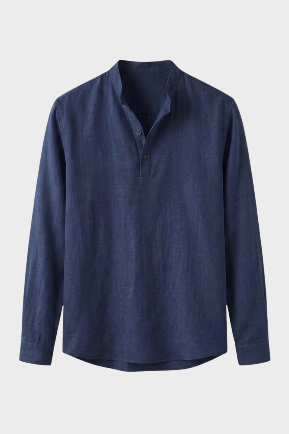 Herren Henley Langarmshirt | Stehkragen