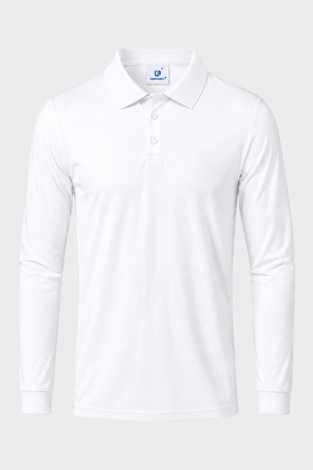 Herren Poloshirt Langarm mit Knopfleiste
