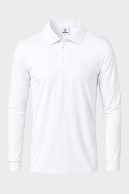 Herren Poloshirt Langarm mit Knopfleiste