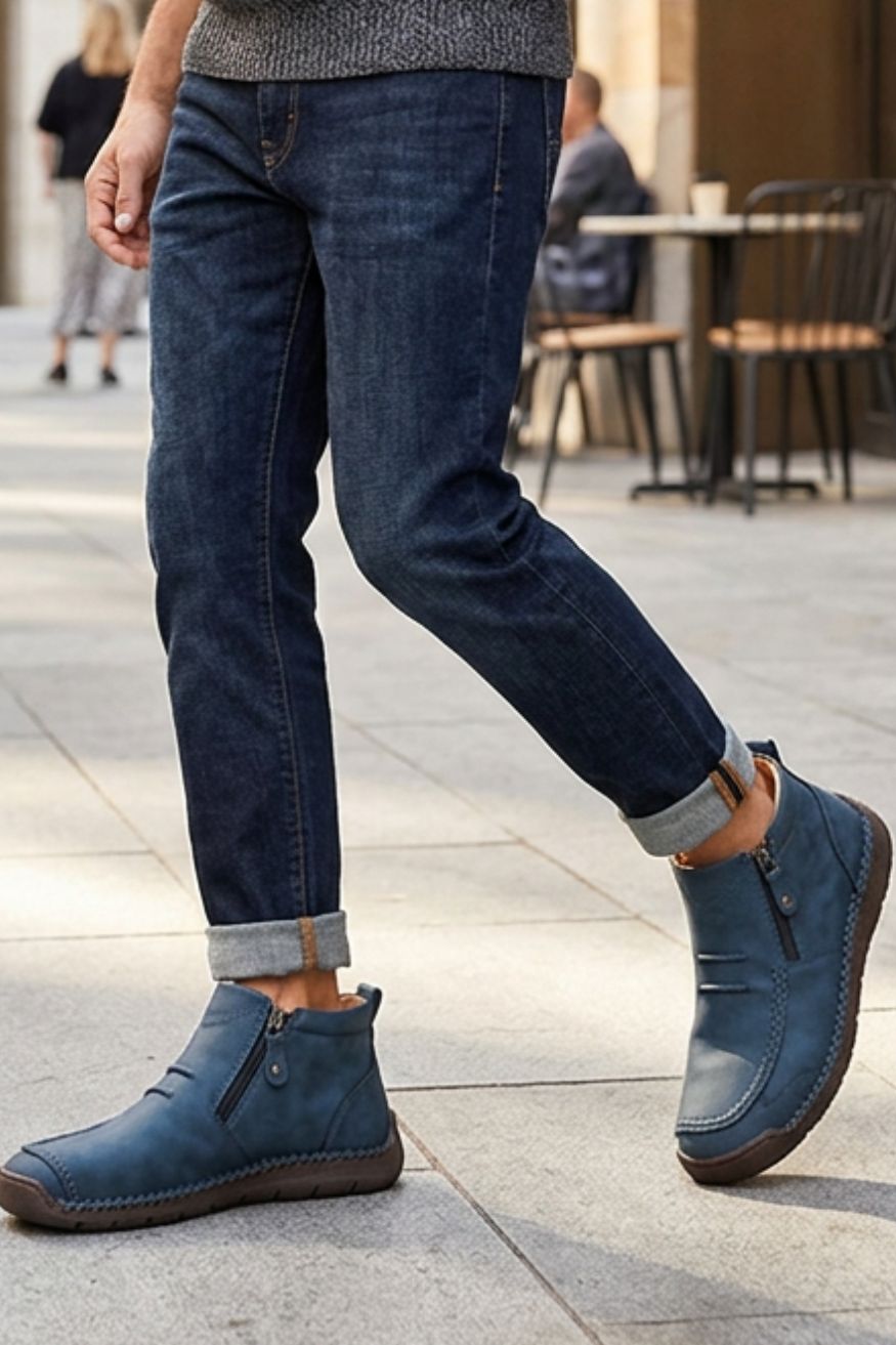 Herren Freizeit-Sneaker | Seitenzipper & Schnürdesign