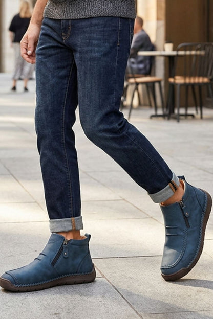 Herren Freizeit-Sneaker | Seitenzipper & Schnürdesign