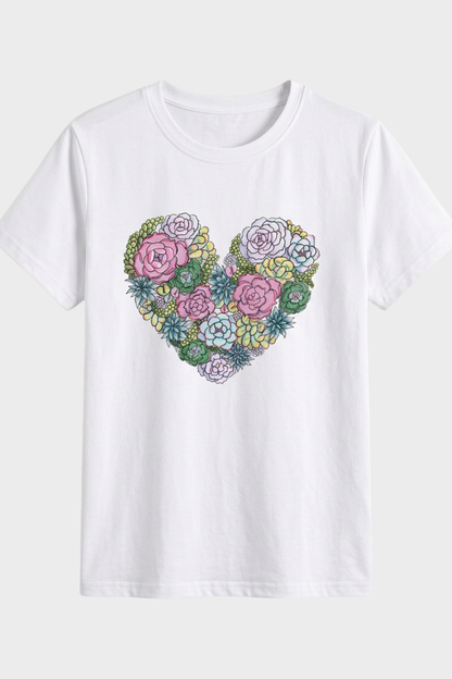 Damen Grafik T-Shirt | Herzprint