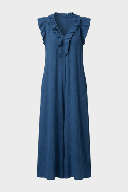 Damen Rüschen Sommerkleid | Midi