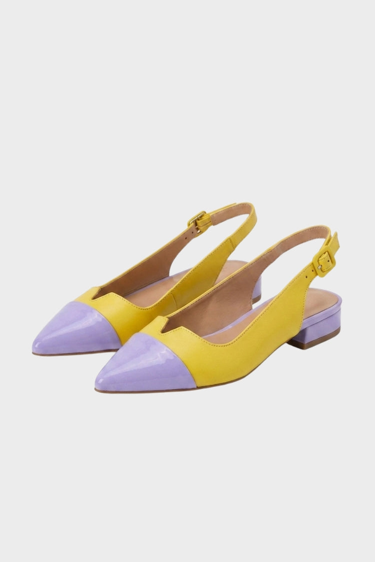Damen Spitze Slingback-Pumps | Zweifarbige Vorderpartie
