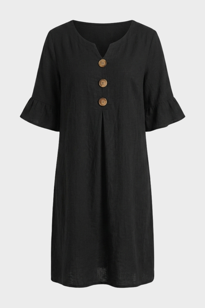 Damen Volant Sommerkleid | Knöpfe
