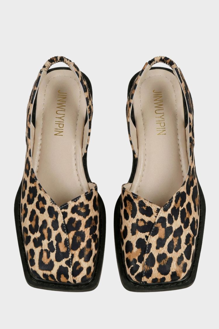 Damen Slingback Ballerinas | Eckige Zehenpartie