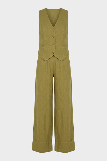 Damen Hosenanzug Set | Weste & Weite Hose