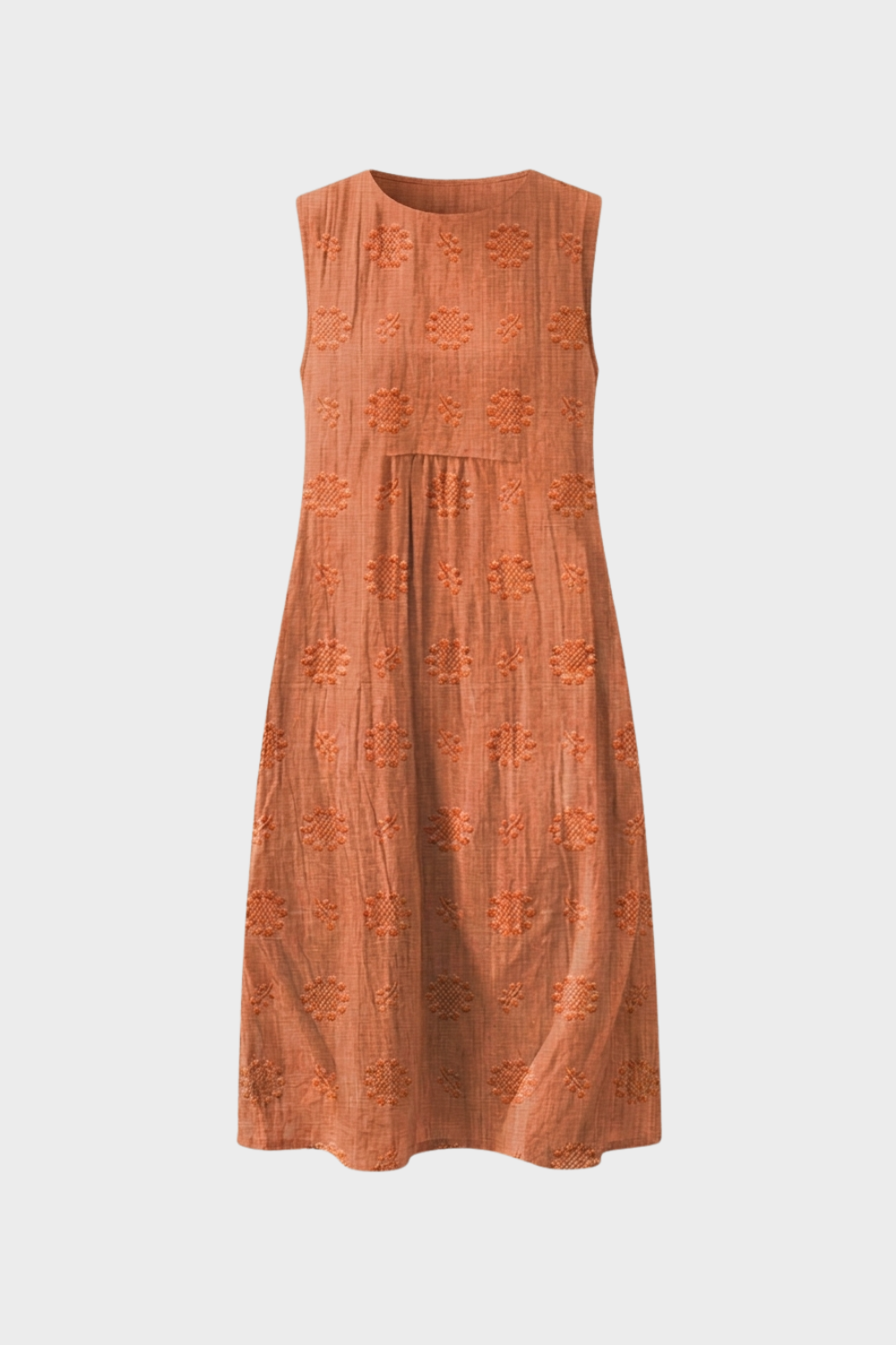 Damen Struktur Midikleid | Ärmellos