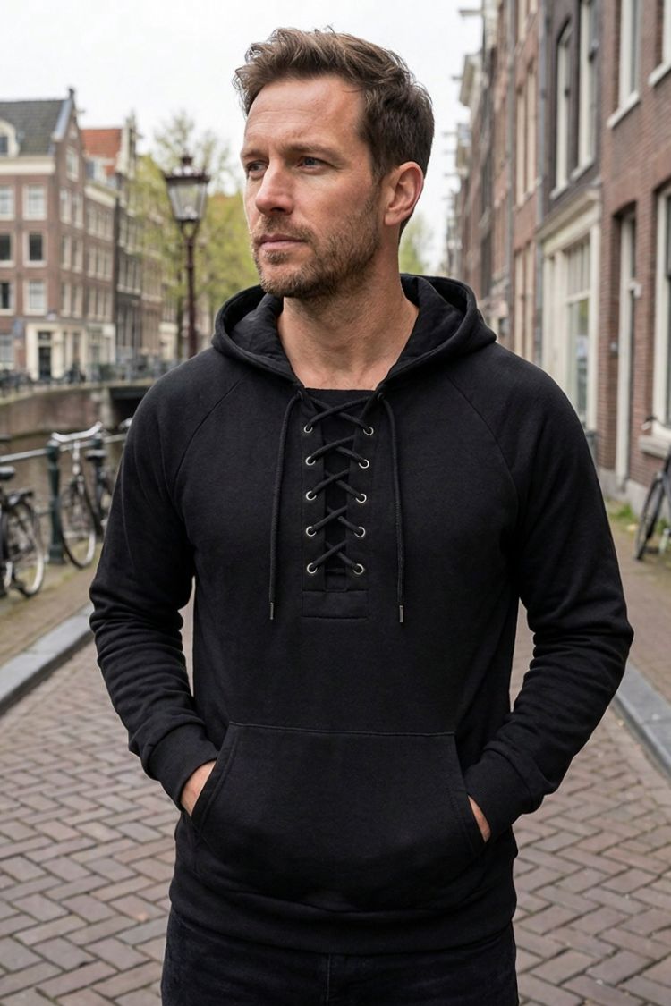 Herren Kapuzenpullover | Schnürkragen & Lässige Form