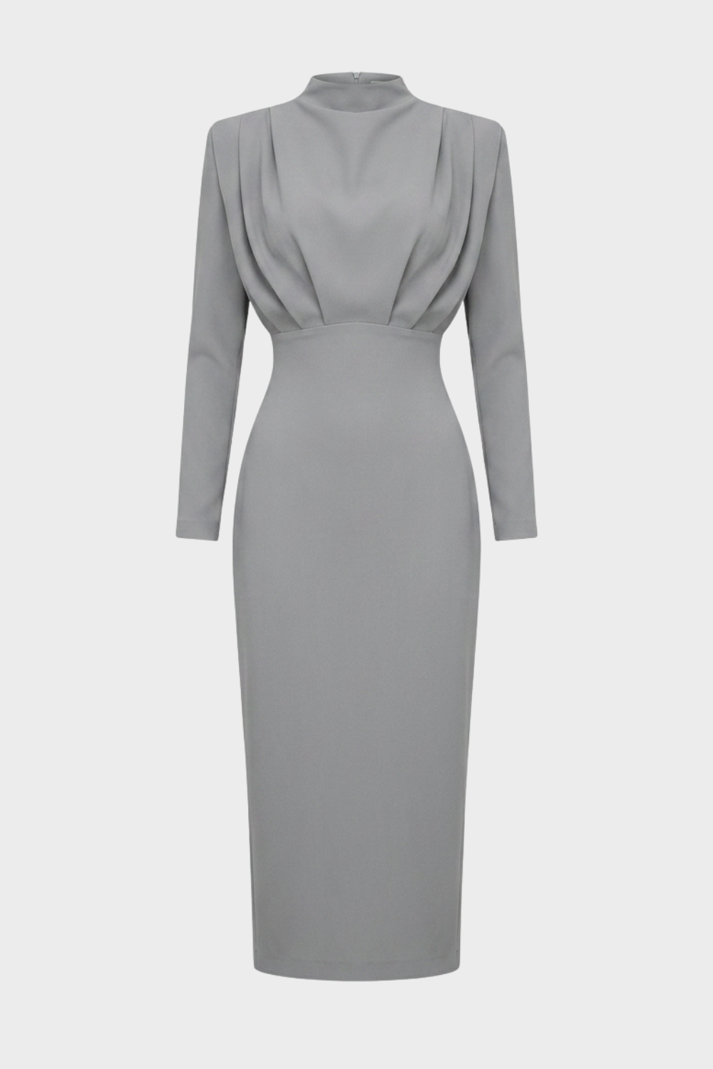 Damen Bodycon Midikleid | Stehkragen