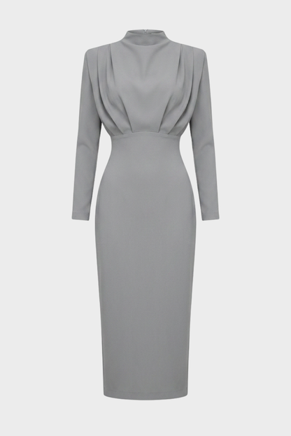 Damen Bodycon Midikleid | Stehkragen
