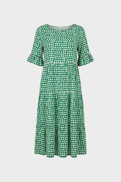 Damen Florales Midikleid | Puffärmel