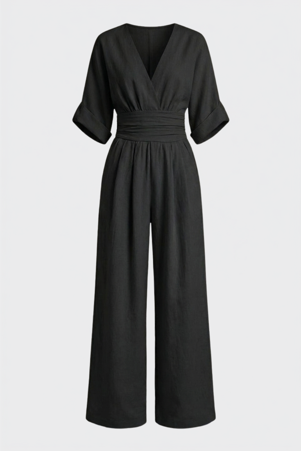 Damen Weites Jumpsuit | Wickel V-Ausschnitt