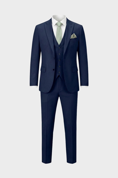 Herren Anzüge – Dreiteiliger Ein-Knopf-Anzug mit Weste und schlanker Silhouette für Hochzeiten & formelle Zeremonien
