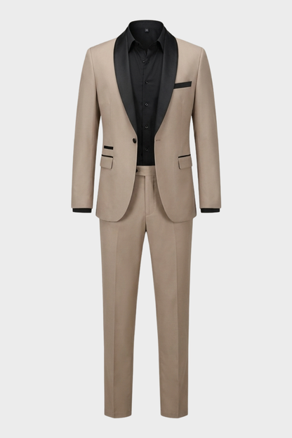 2-teiliger Smoking Herrenanzug Slim Fit – Satin-Schalkragen