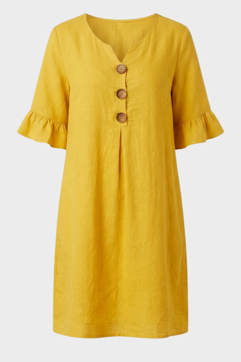 Damen Volant Sommerkleid | Knöpfe