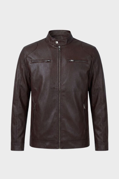 Herren Bikerjacke | Stehkragen & Reißverschlusstaschen