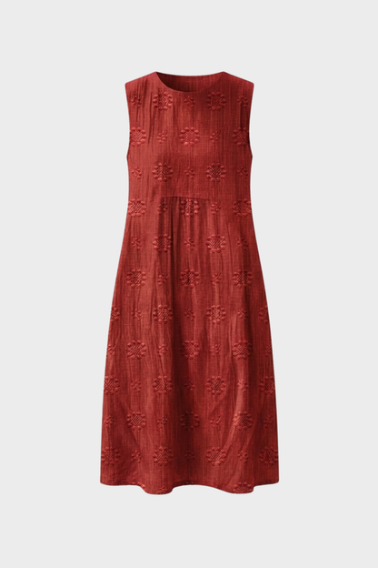 Damen Struktur Midikleid | Ärmellos