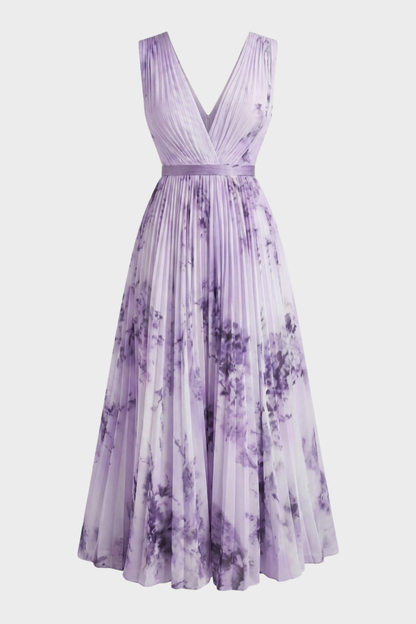 Damen Falten Maxikleid | Floral
